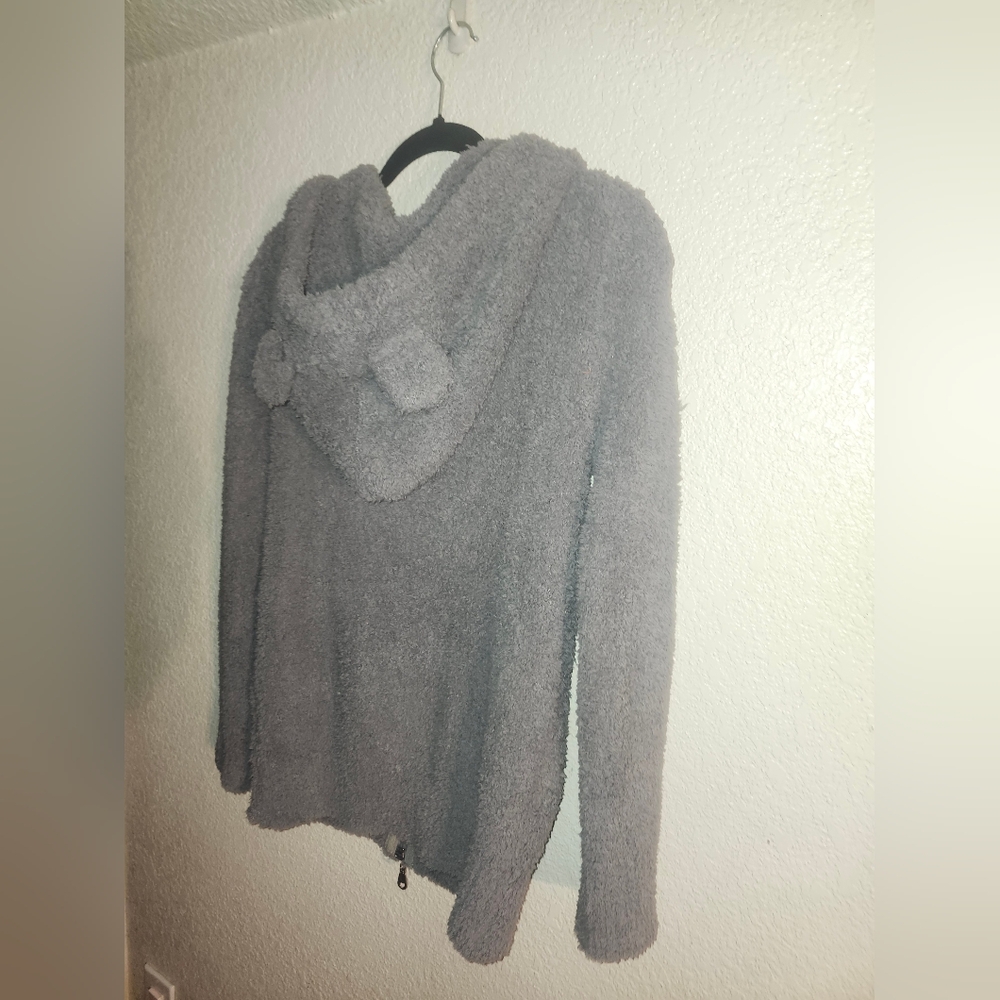 NWT POL "RARE Teddy Bear Ears🐻 Double Zip-up Hooded Sweater w/Pockets" 🩶 Small - Picture 10 of 11